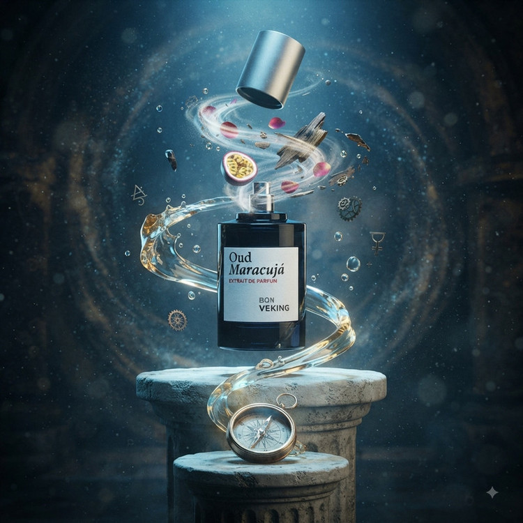 عطر جیبی مردانه بن وکینگ مدل عود ماراکوجا Oud Maracuja با رایحه گرم و تلخ حجم 25 میلیلیتر